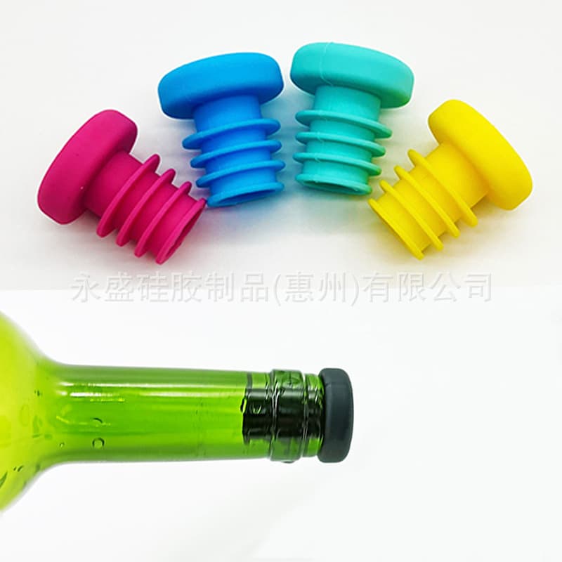 Cross-border Hot Selling Silicone Wine Bottle Stopper Red Wine Bottle Plug Stock Threaded Sealing Silicone Bottle Stopper