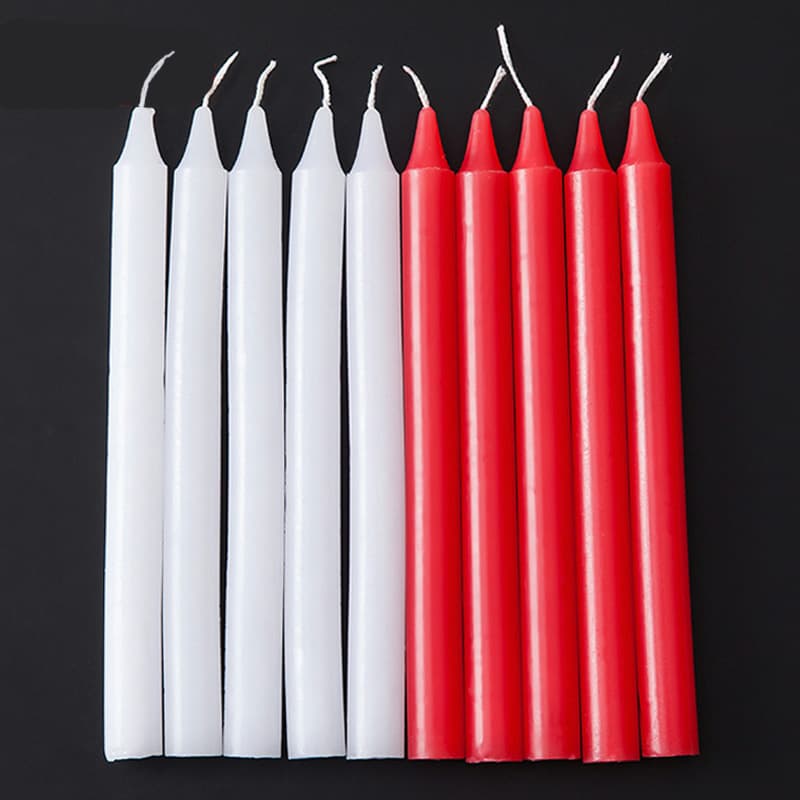 Household Red and White Candles, Multiple Specifications, Optional Illumination Candles, Romantic Wedding Long Stick, Emergency Candles