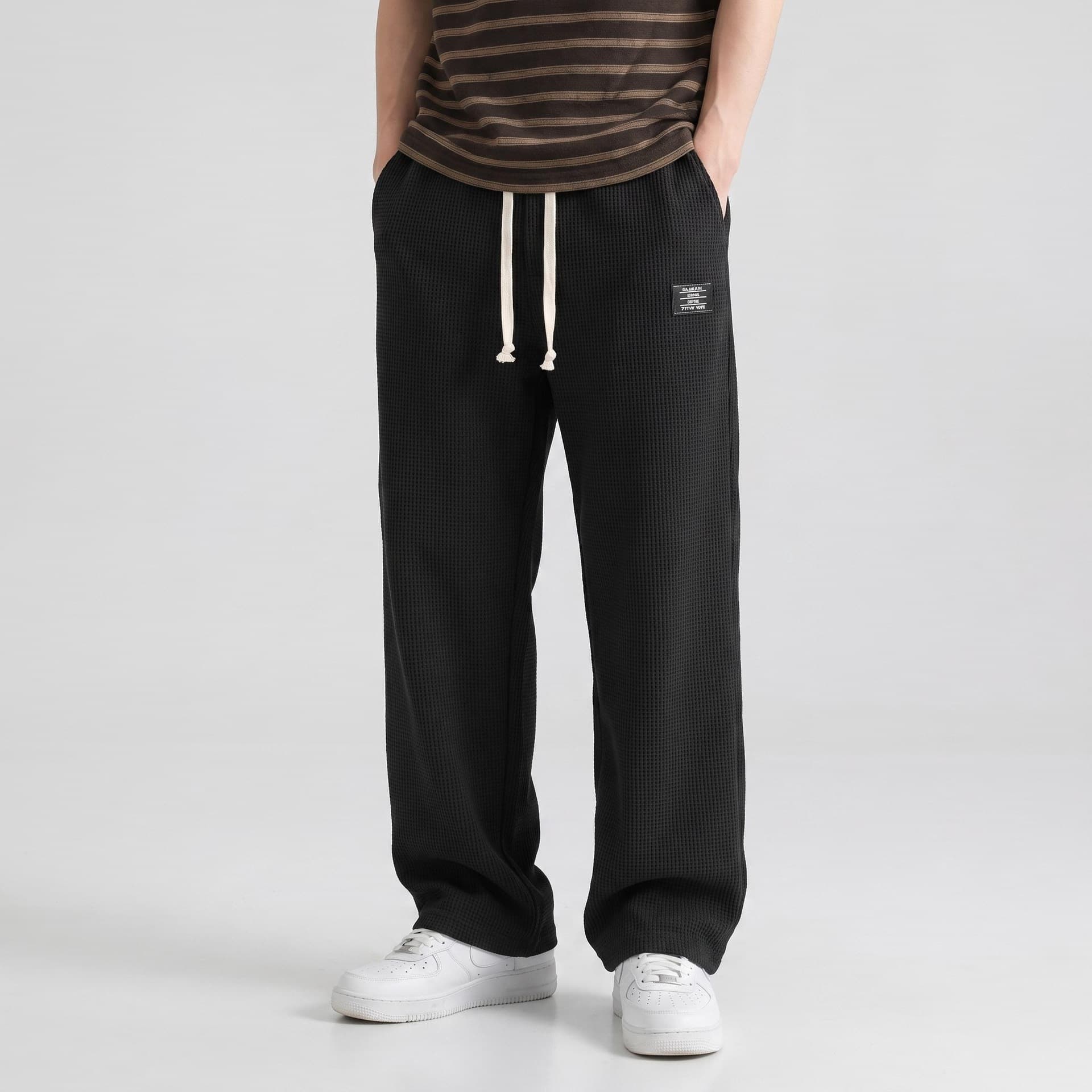 Cross-Border Men's Spring/Autumn Trendy Brand Loose Drape Straight-Leg Sweatpants Wide-Leg Sports Casual Long Pants