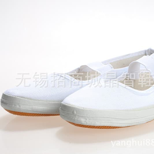 Shandong Canvas White Sneakers White Gymnastics Shoes Elastic Opening White Casual Shoes Wholesale