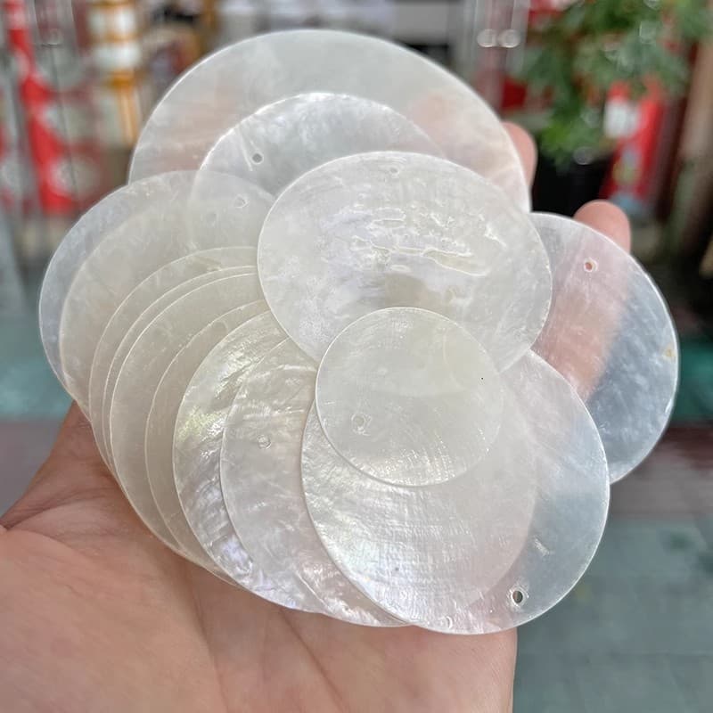 Mica Flakes Natural Shells Wind Chime Mother-of-Pearl Decoration Sheets DIY Lamp Mirror Shell Wedding Round Piece Painting Accessories