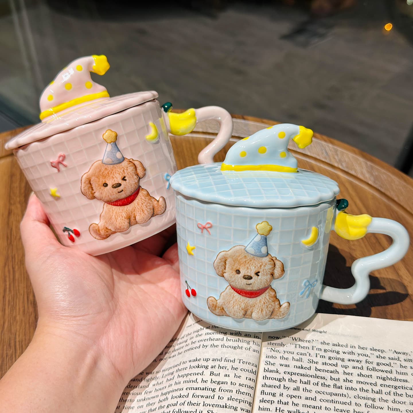 Creative design cartoon puppy ceramic mug cute cute coffee cup home breakfast milk cup souvenir