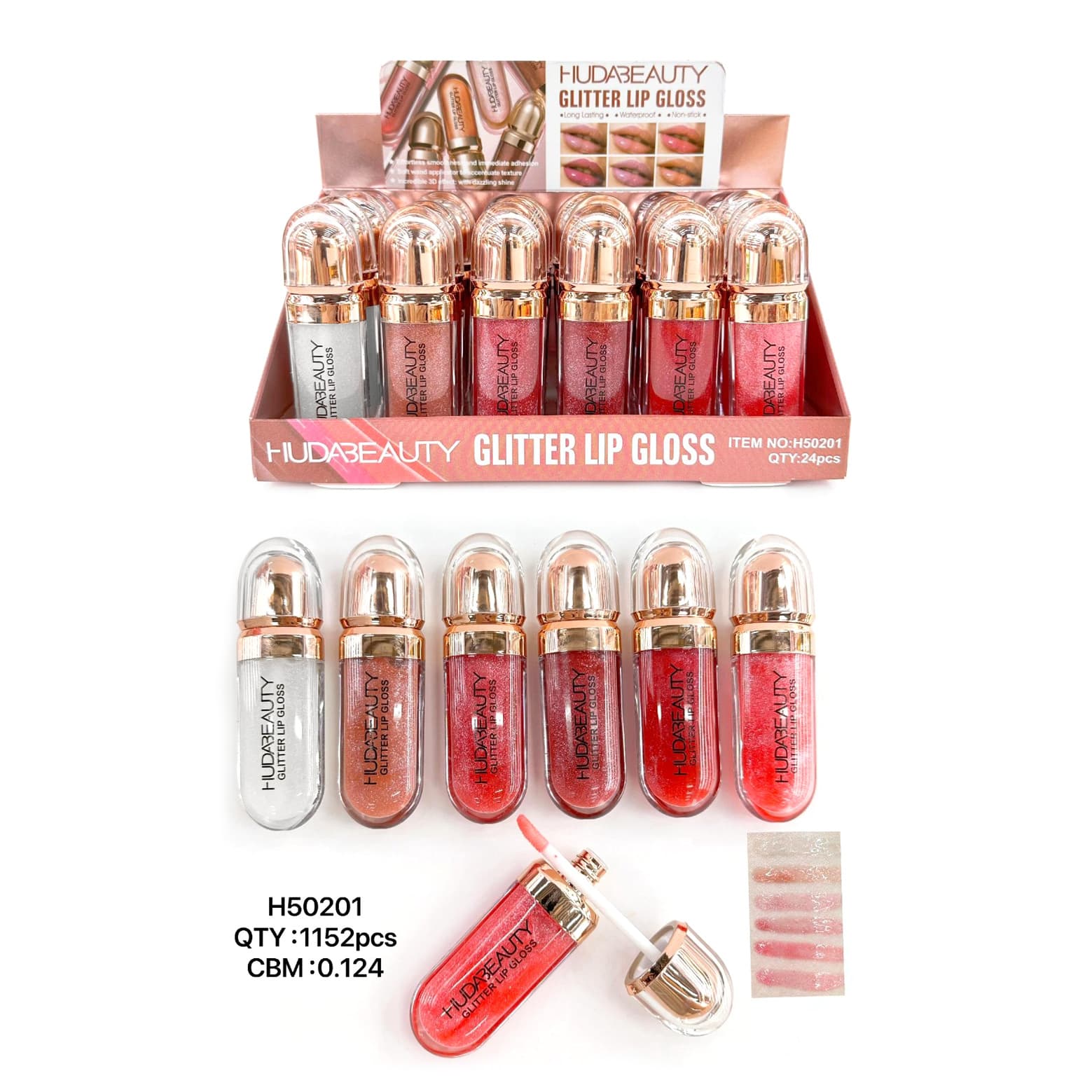 HUDA BEAUTY Pearlescent Liquid Lipstick Lip Gloss أحمر الشفاه