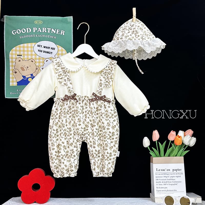 Baby Girl Winter Clothes Fleece Lined Romper Full Month Newborn Outfit Princess Style Long Sleeve Hoodless Cotton Onesie