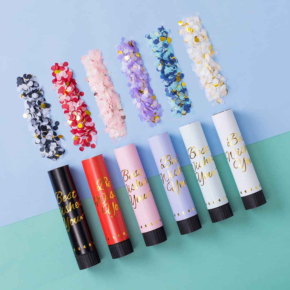 Wedding and opening ceremony small confetti cannons, handheld confetti cannons, flower spray cannons, celebration fireworks, colored spray flowers