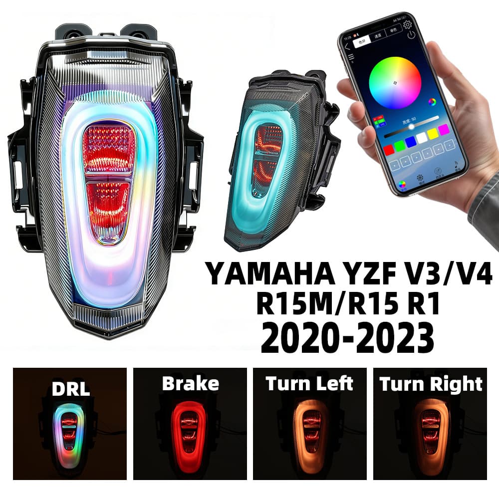 Compatible with Yamaha V3/V4 R15M R15 R1 Rear Tail Brake Light Signal Taillight Motorcycle Modification Part