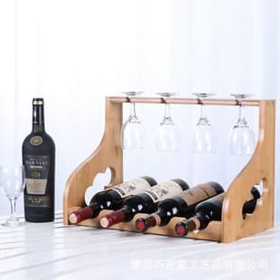 Wooden Wine Rack, Tabletop Wine Glass Holder, Entryway Storage Shelf, Multi-Purpose Wine Cabinet, Liquor Display Rack