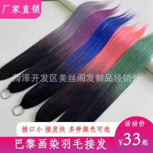 Paris Painting Dye Gradient Color Feather Hair Extensions New Generation Three No-Break Feather Hair Extensions Second Generation Feather Hair Extensions