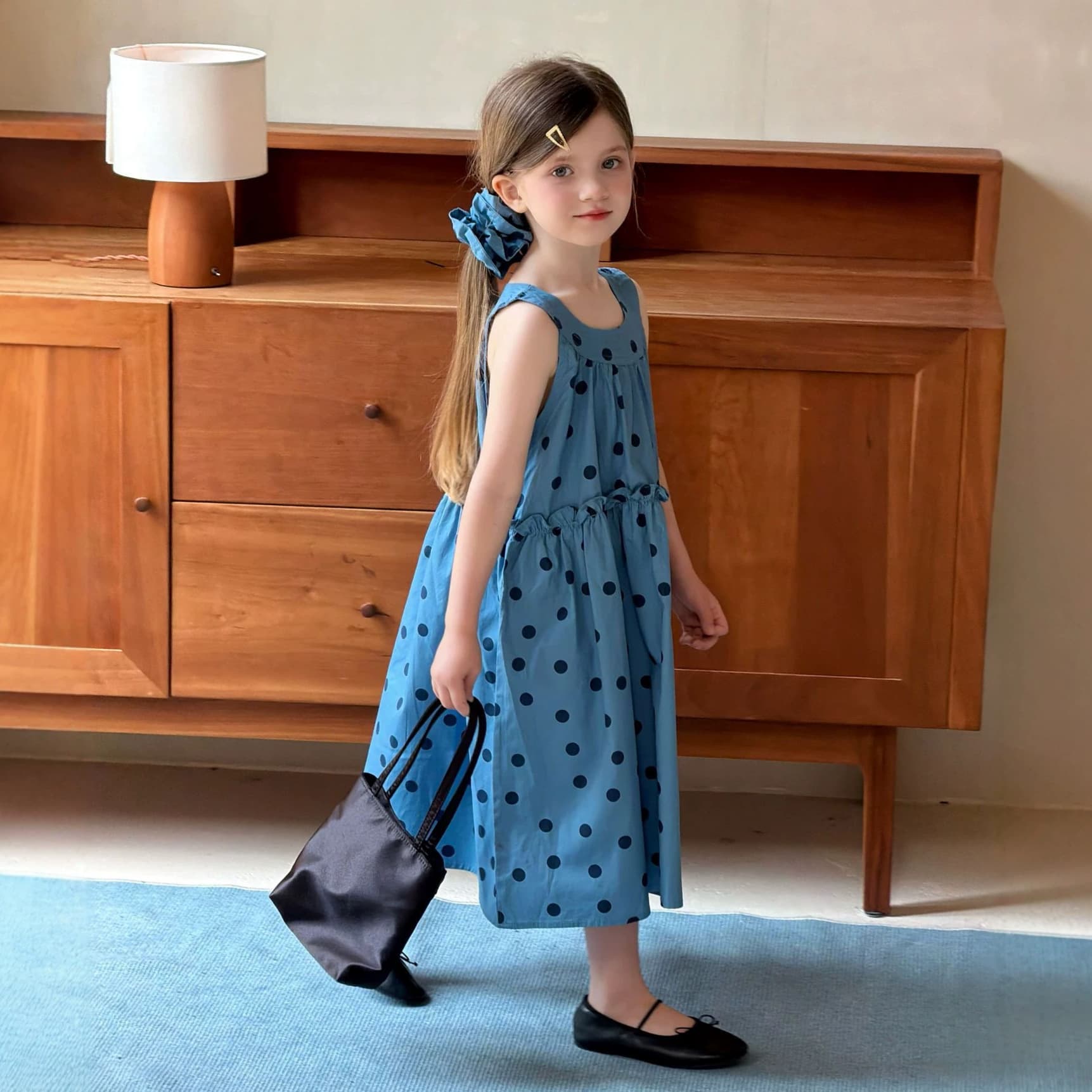 Girls Polka Dot Dress 2026 Summer New Children's Halter Vest Dress Baby Cotton Strap Princess Dress