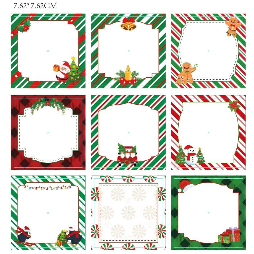 Cross-border Christmas Gift Notepad Square Christmas Theme Sticky Notes Christmas Tree Decoration Message Stickers