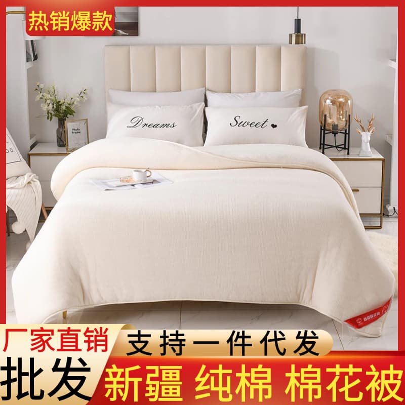 Xinjiang Long-Staple Cotton Winter Quilt, Thick Warm Cotton Batting, Single Bedding Core Wholesale