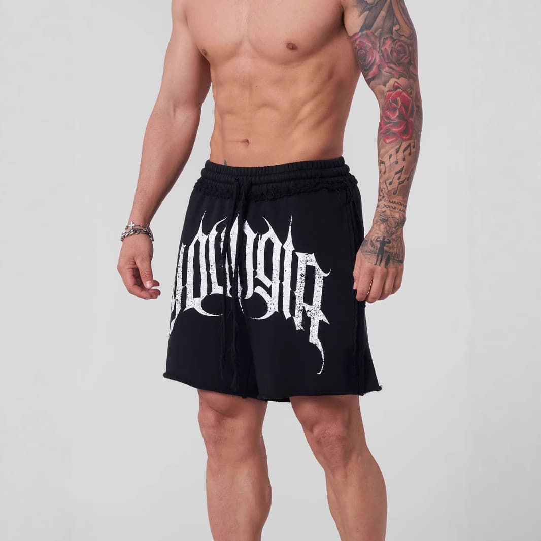 YOUNGLA American new men's shorts jogger sports fitness cotton five-quarter pants casual trendy shorts
