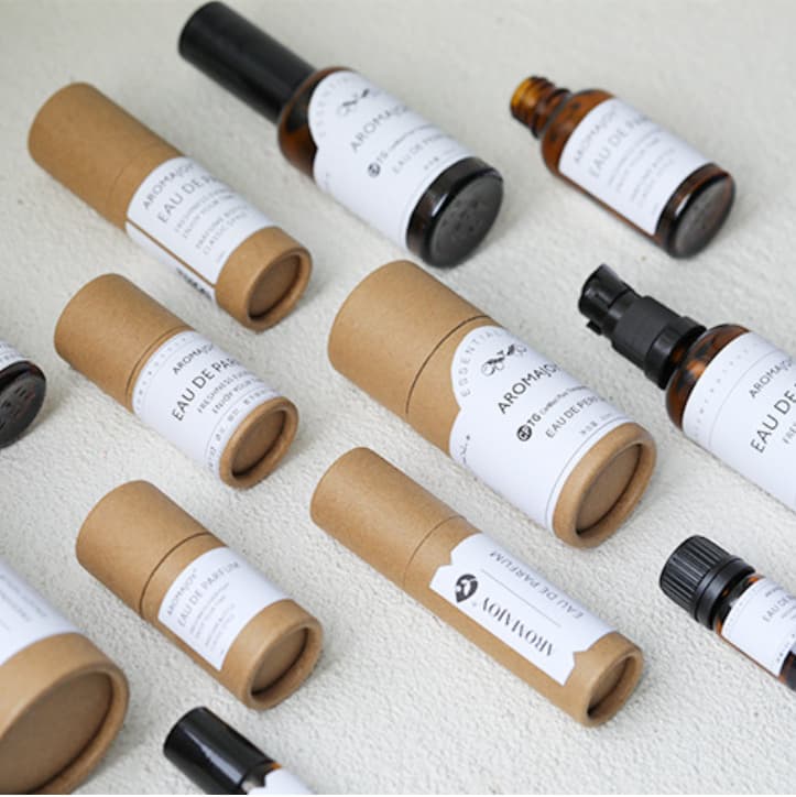 Essential oil bottle packaging box small gift paper can perfume bottle kraft paper round paper tube wholesale paper tube printing cylinder
