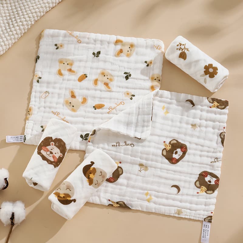 Baby towel gauze, newborn dribble bib, children's square towel, baby child towel, Class A face and bath towel, absorbent and soft