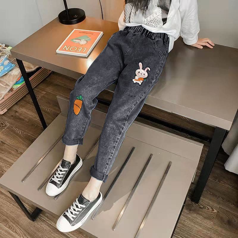 Girls Jeans 2026 Spring Autumn New Style Korean Fashion Long Pants for Toddler Kids Loose Casual Trousers