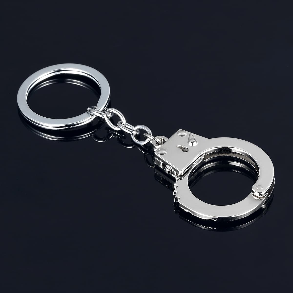 New Car Mini Simulated Single Handcuff Keychain Key Pendant Metal Chain with Customizable Logo Design