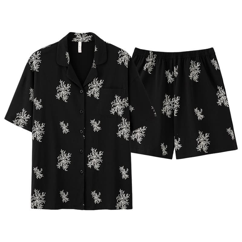 [Discontinued Size Deal] Stretch Cotton Couple Pure Cotton Sleepwear, Women's and Men's Short Sleeve Spring/Summer Homewear