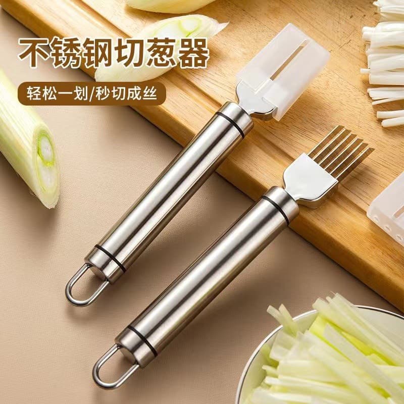 Wholesale Kitchen Supplies 304 Stainless Steel Scallion Cutter Scallion Knife Shredder Multifunctional Vegetable Cutter Creative Tool