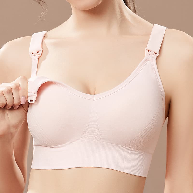 High-end top-opening, wire-free nursing bra for large breasts, with large cups for support, anti-sagging, and side breast support; thin maternity underwear.