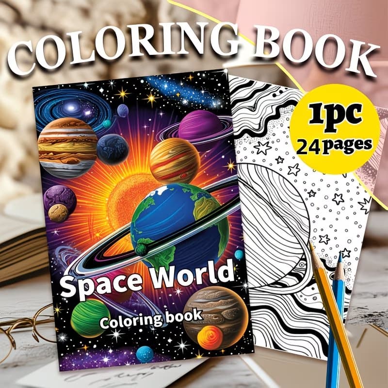 New Best-Selling A4 Space World Coloring Book for Cross-Border Sales