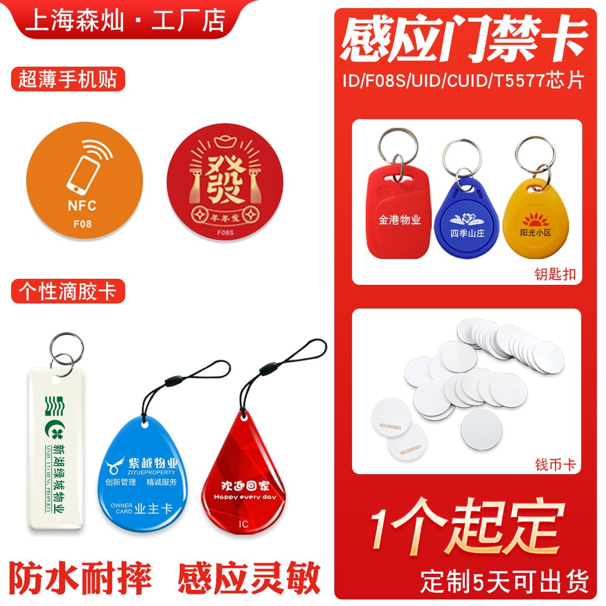 IC Access Card Sticker UID Mobile NFC Chip Sticker CUID Ultra-thin Access Card Sticker Elevator Card ID Card Sticker