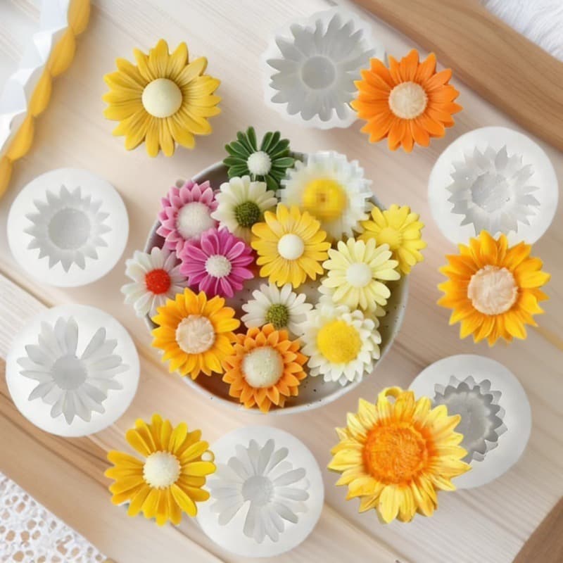 Sunflower Silicone Mold DIY Chrysanthemum Flower Plaster Epoxy Resin Baking Mold Silicone Cake Mold
