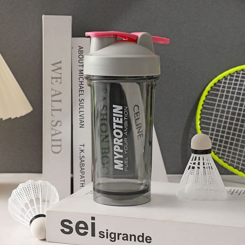 Portable direct drinking single layer simple fitness protein powder shaker cup plastic water cup cylindrical sports water cup wholesale