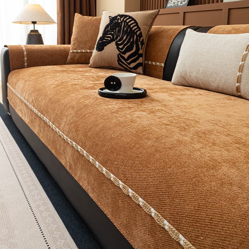 Chenille sofa cushion for all seasons 2026 new high-end light luxury cover cloth leather sofa special non-slip cushion