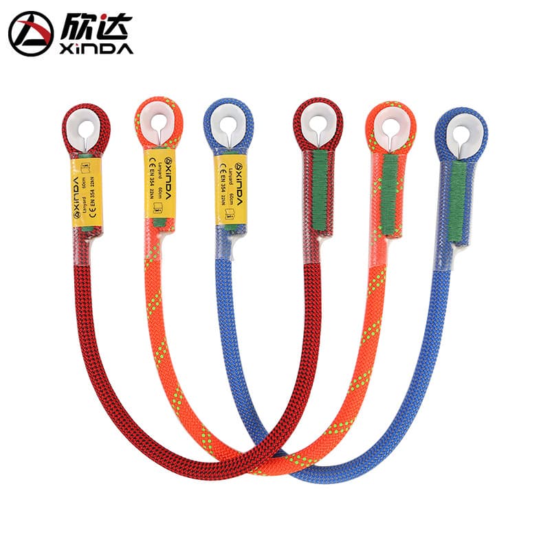Xinda Outdoor Lanyard Strap, Cowtail for Outdoor Rock Climbing and Rappelling, Lifesaving Protection Device, Fall Arrest Equipment