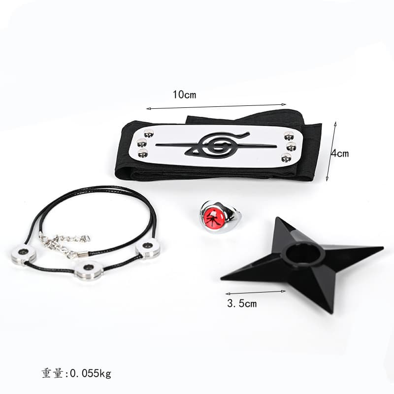 Ninja Necklace Akatsuki Organization Uchiha Itachi Ring Uchiha Itachi Headband Anime Prop Set