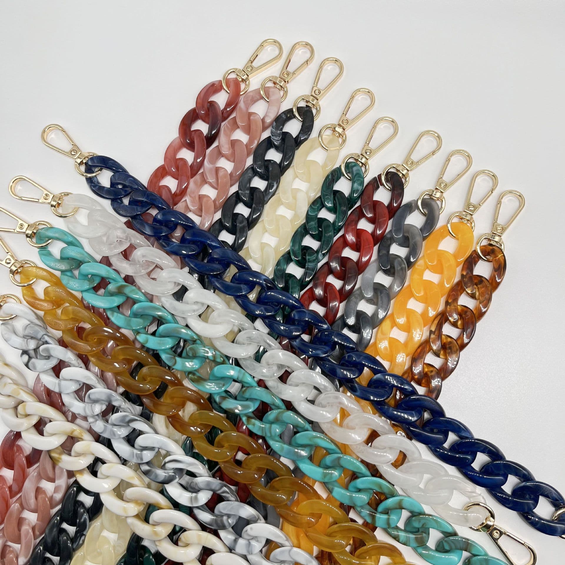 Acrylic Chain 22 Colors Medium Fishbone Resin Clutch Bag Chain Glasses Mobile Phone Bag Keychain Versatile Accessory