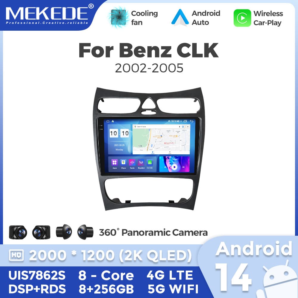 Compatible with Mercedes-Benz CLK Coupe 2002-2005 Android Car Multimedia Bluetooth Carplay Navigation