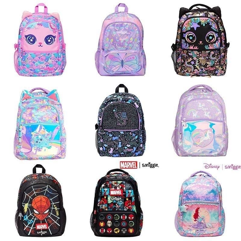 Australian Smiggle Backpack for Primary School Students, Boys and Girls, Large Capacity, Lightweight Double-Shoulder Bag