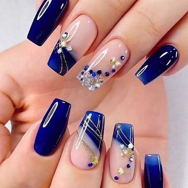 Gradient Rhinestone Ballet Press-On Nails, European and American Long Style Nail Tips, Wholesale Press On Nails