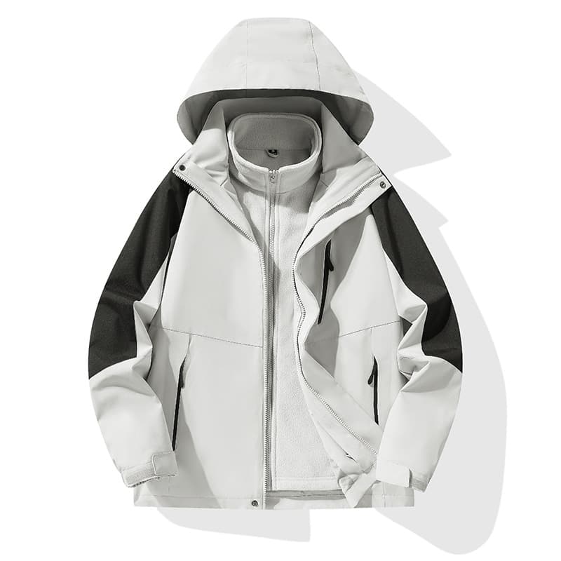 Hot-Selling Men's & Women's Windbreaker Jacket, Winter Outdoor 3-in-1 Detachable Two-Piece Mountaineering Suit Couple Style