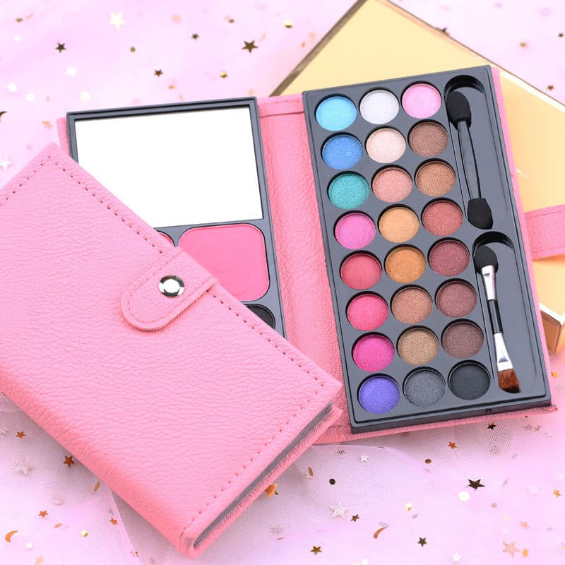 Lamela 33-color makeup box with shimmer blush, lip mud, eyebrow powder, and eyeshadow for stage performances
