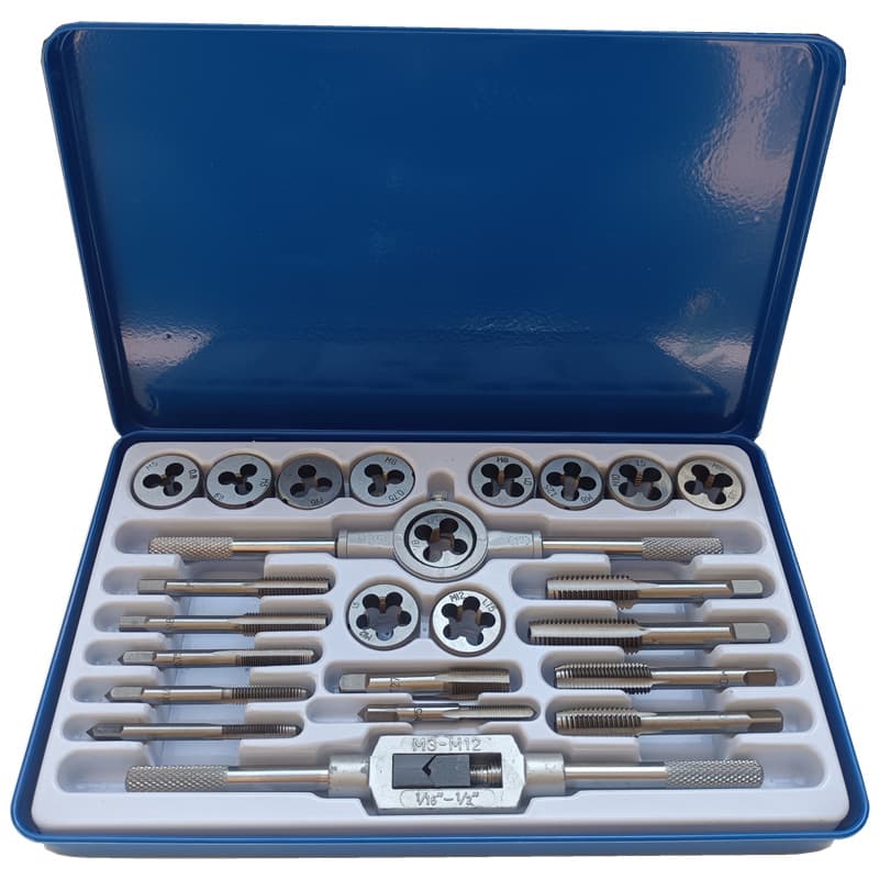 Round Die and Tap Set, Hand Tap Wrench with Metric Threading Tool for Thread Repair