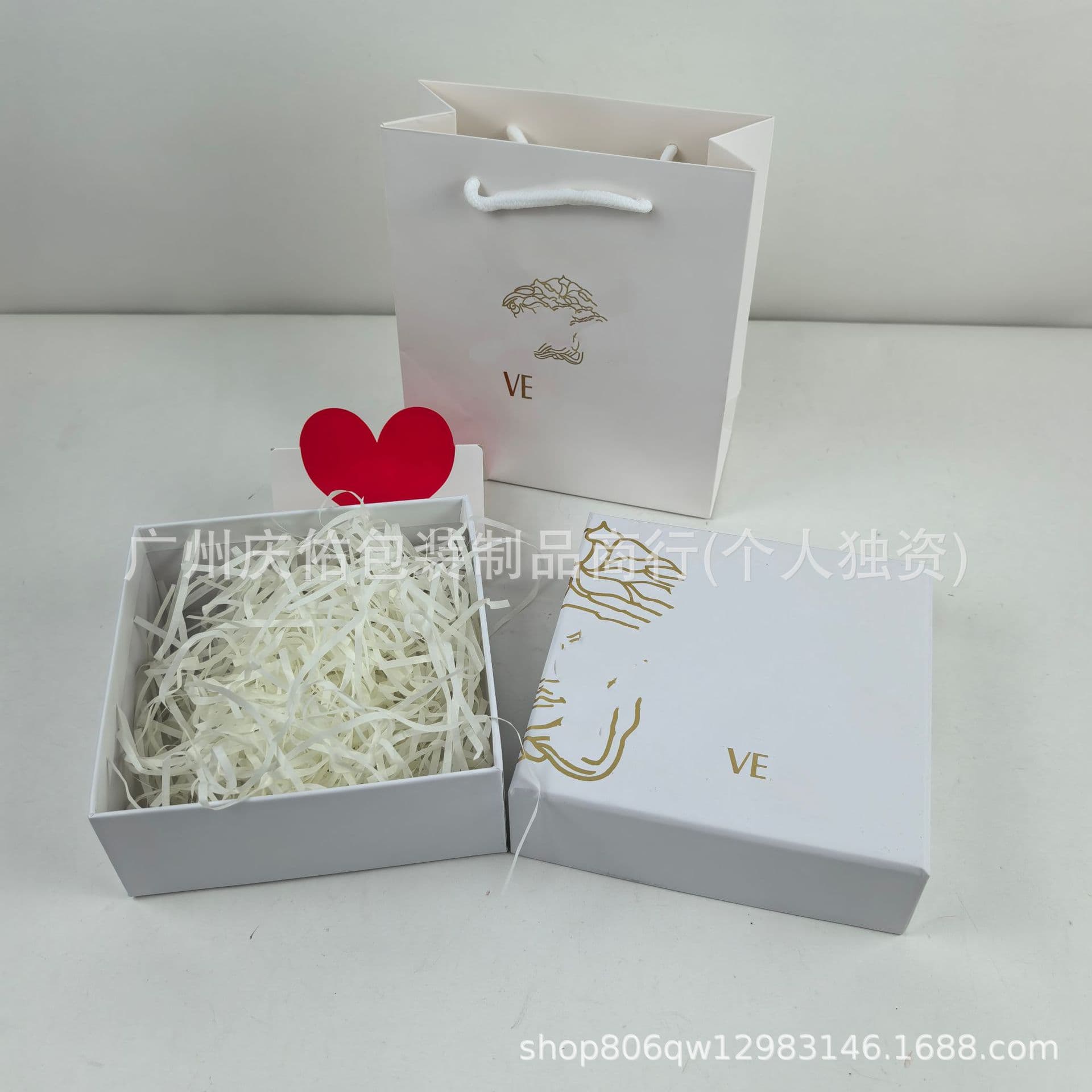Fanjia White Pink Diamond Perfume Gift Box Hand Bag Men's Perfume Packaging Empty Box Shopping Tote Bag Paper Bag