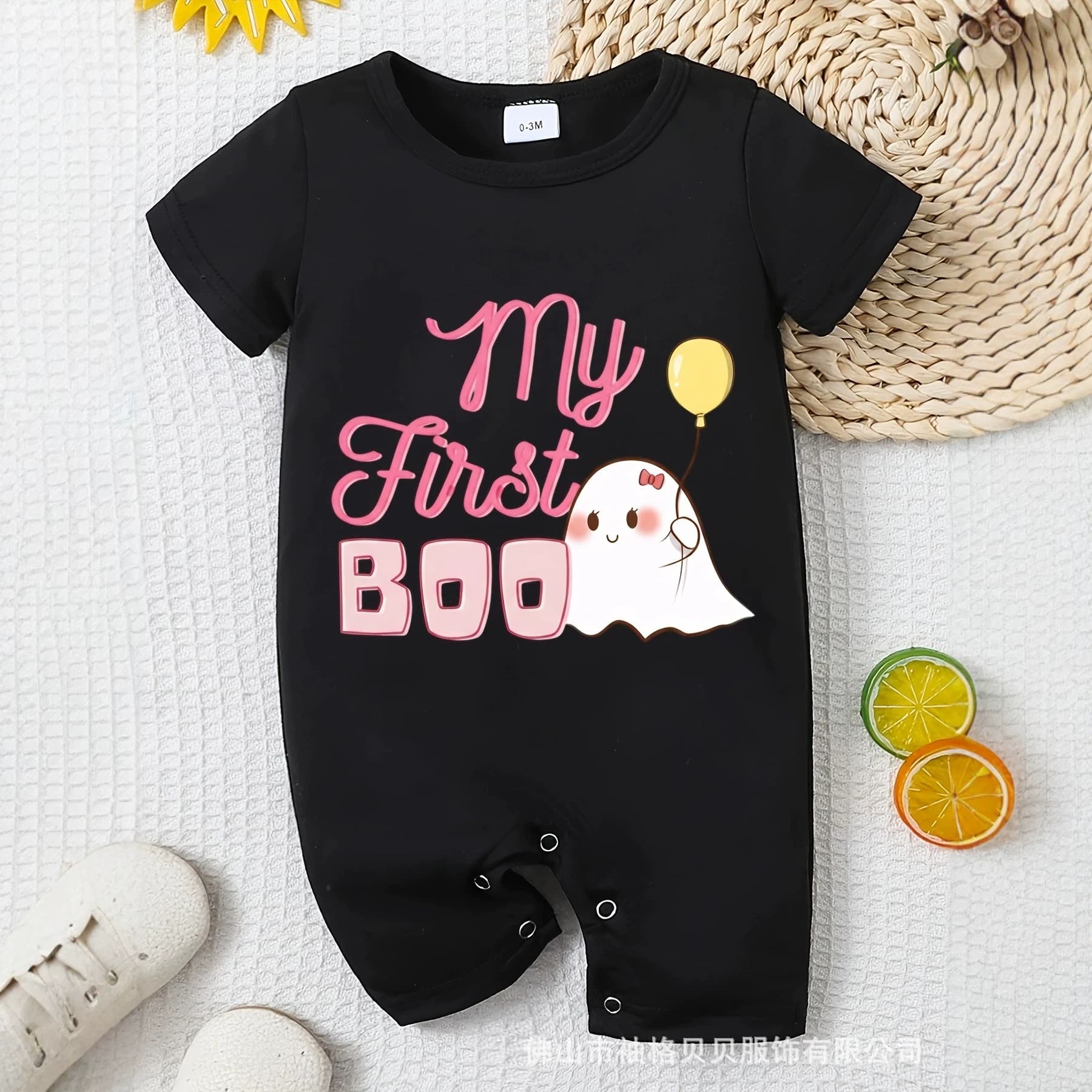 New Cross-Border Foreign Trade Children's Clothing for Boys and Girls, Halloween Themed Cartoon Jumpsuit, Short-Sleeved Romper for Outdoor Wear