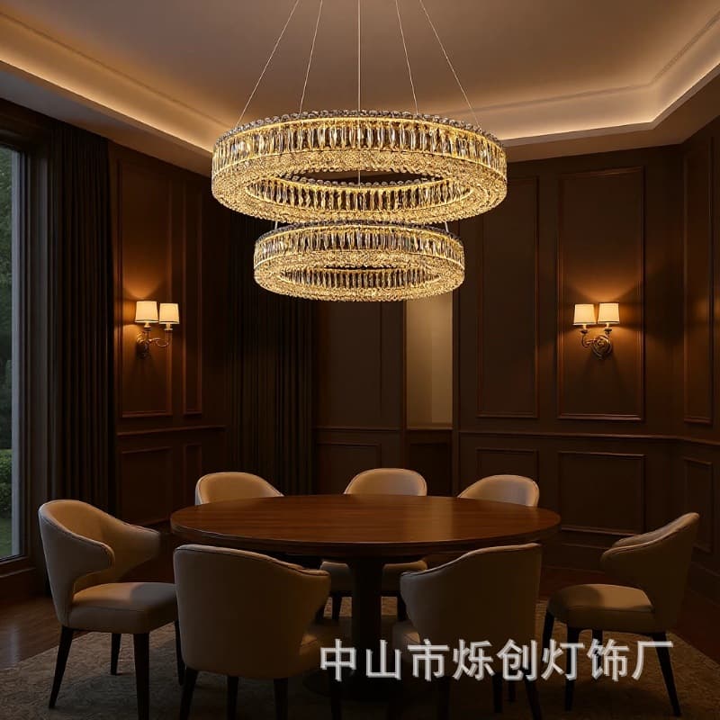 Crystal Chandelier Italian Light Luxury Style K9 Crystal Minimalist Smart Living Room Lamp High-End Dining Room Bedroom
