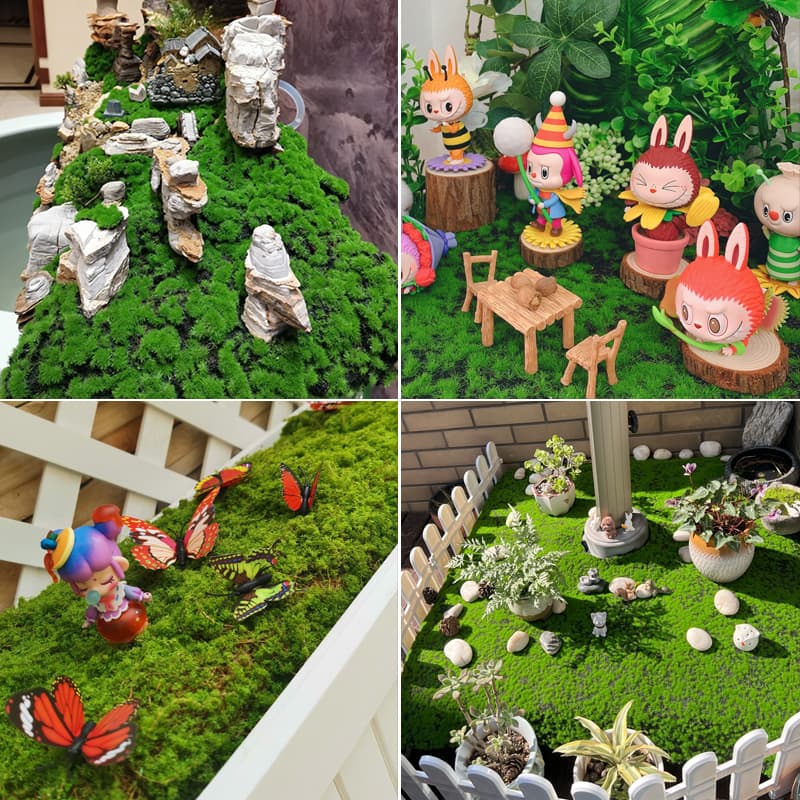Artificial Moss Fake Moss Strands Factory Direct Wholesale Green Moss Simulated Miniature Landscape Decoration Surface Customized Preserved