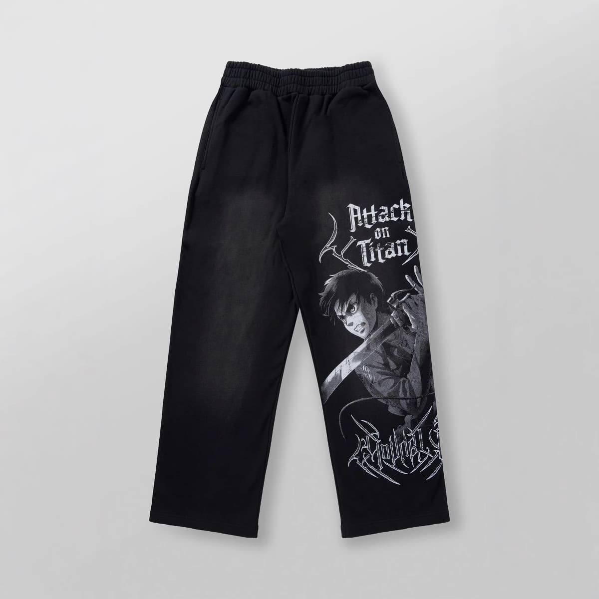 American YOUNGLA co-branded anime Attack on Titan jogger cotton terry print wide-leg trousers