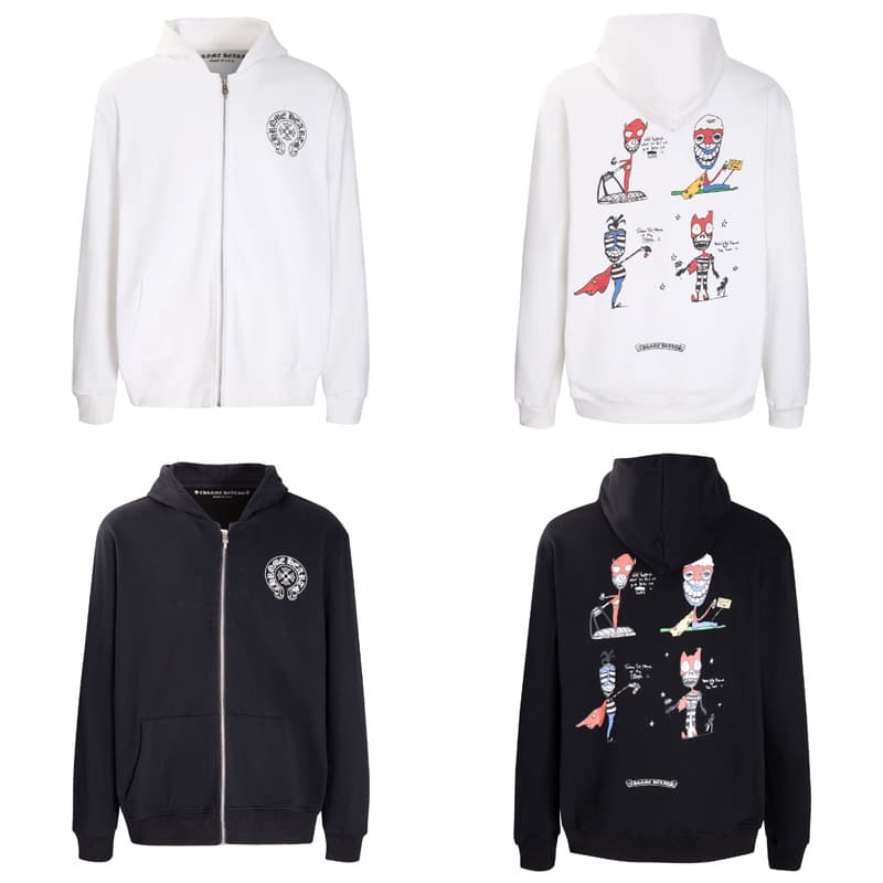 Foreign Trade Streetwear Chrome Hearts Pure Cotton Terry Zip-Up Hooded Sweatshirt In Stock Wholesale