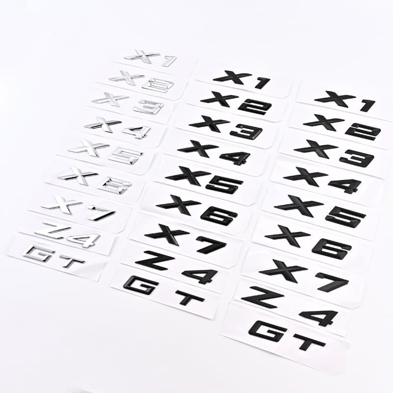 New BMW X1 X2 X3 X4 X5 X6 X7 Z4 GT Modified Emblem Displacement Badge Trunk Car Sticker Lettering
