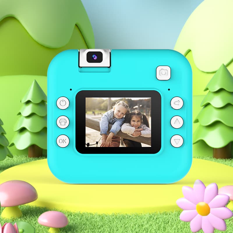 Cross-border New Kids Instant Camera with HD Flip Lens, Capable of Photo, Print, and Video Recording