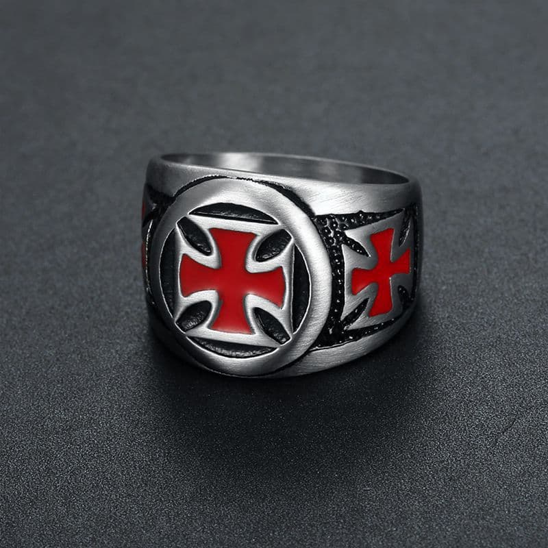 European and American cross-border trendy retro punk numeric drip glue men's stainless steel brushed ring