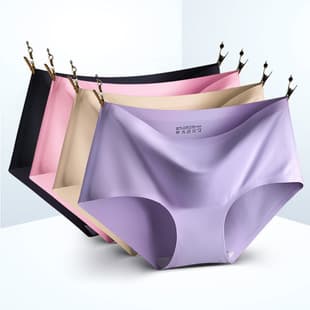 Plain 810 Ice Silk Seamless Panties, One-Piece Cotton Crotch Breathable Mid-Rise Sexy Women's Triangle Briefs Manufacturer