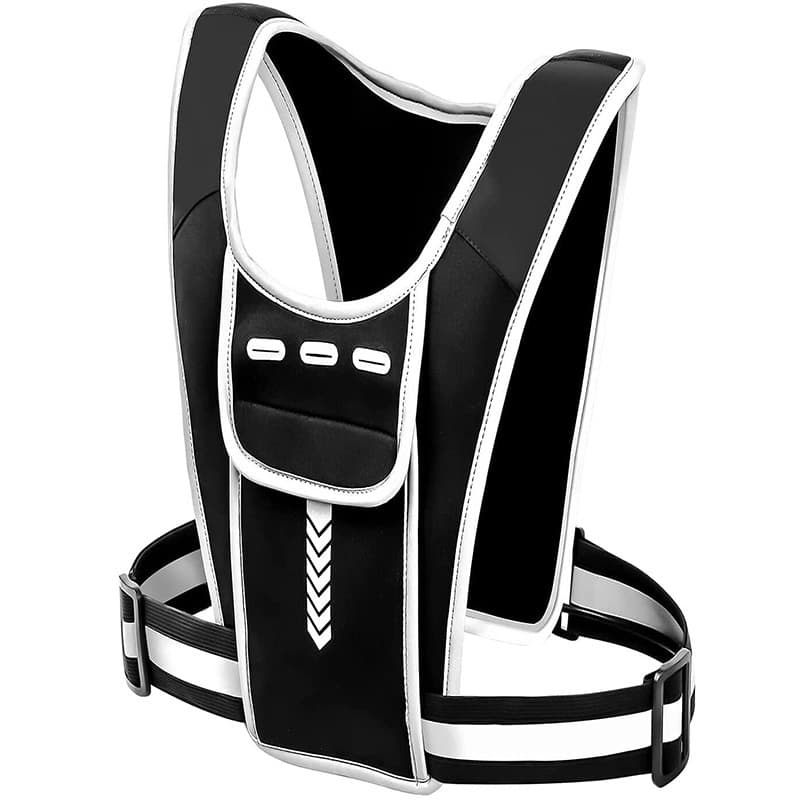 Reflective Outdoor Running Vest Backpack Water Bottle Cycling Bag Sports Mobile Phone Bag Mountain Climbing Bag Unisex SBR Material