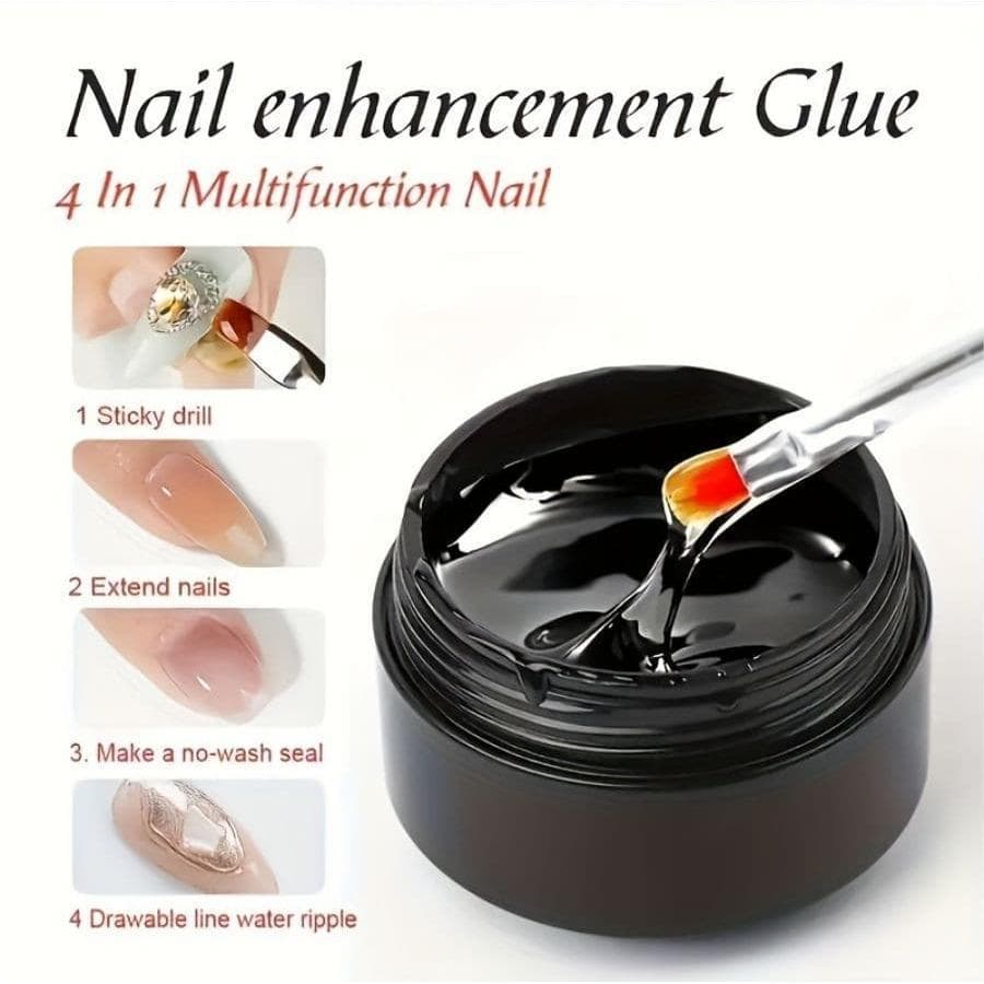 Transparent Nail Art Drill Adhesive Metal Decorations Suitable for Factory Wholesale Durable Seal Layer Dry And Strengthen Nail Gel