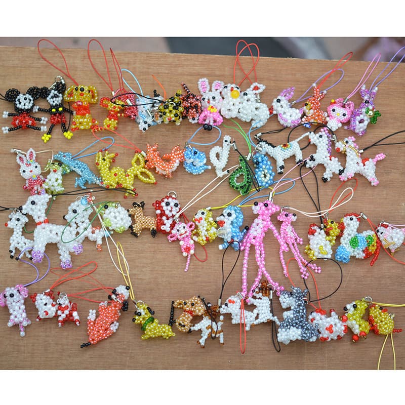 Glass Seed Beads Handmade Woven Cartoon Pendant Twelve Zodiac Signs Finished Product